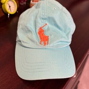 Polo Ralph Lauren Light Blue Cap with Orange Logo
